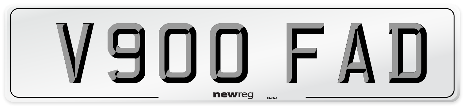 V900 FAD Number Plate from New Reg